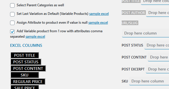 How to Import Variable Product in WooCommerce with 1 Excel Row?