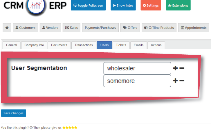 crm erp customers segmentation wordpress