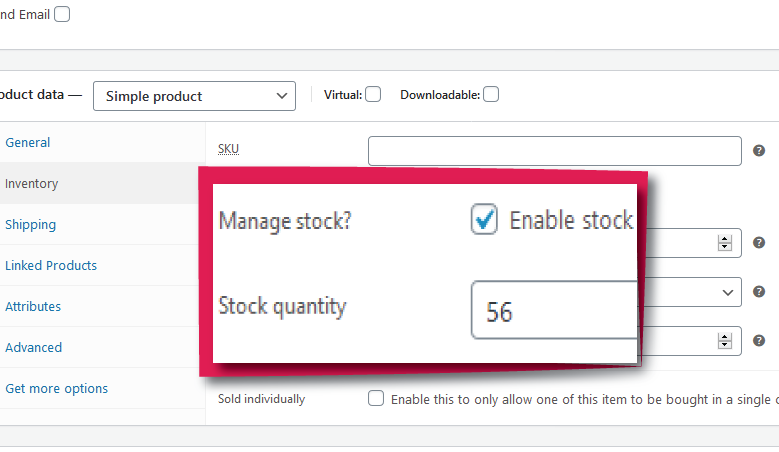 crm erp-woocommerce same product stock inventory