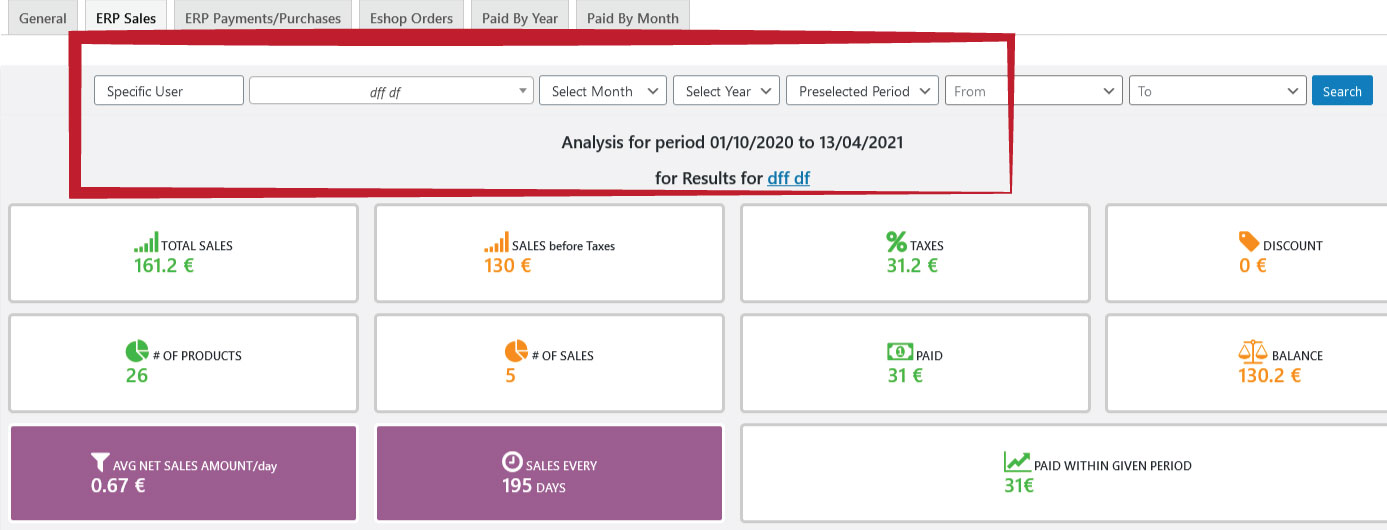 crm erp reporting by customer