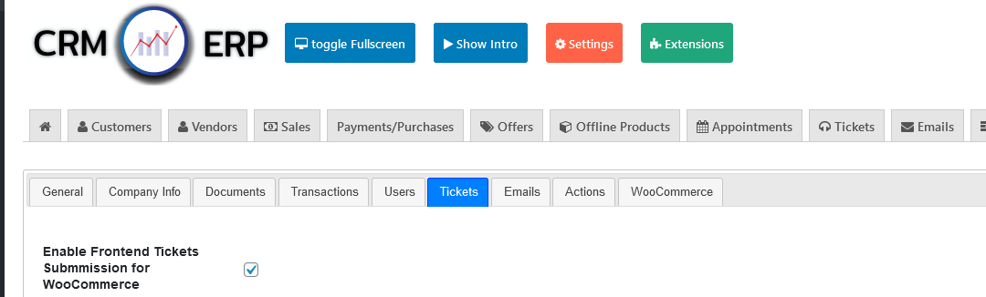 crm erp woocommerce helpdesk ticket system enable