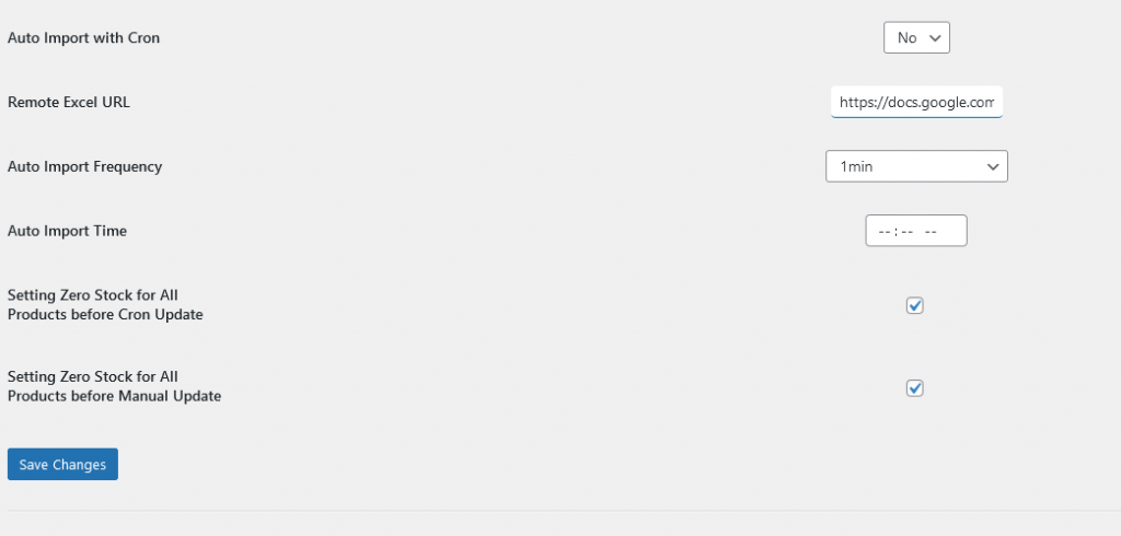 woocommerce product stock manager settings import google spread sheet excel