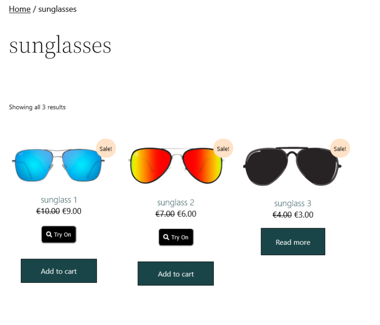 Glasses VIRTUAL TRY ON - Face Eyes Detection WooCommerce